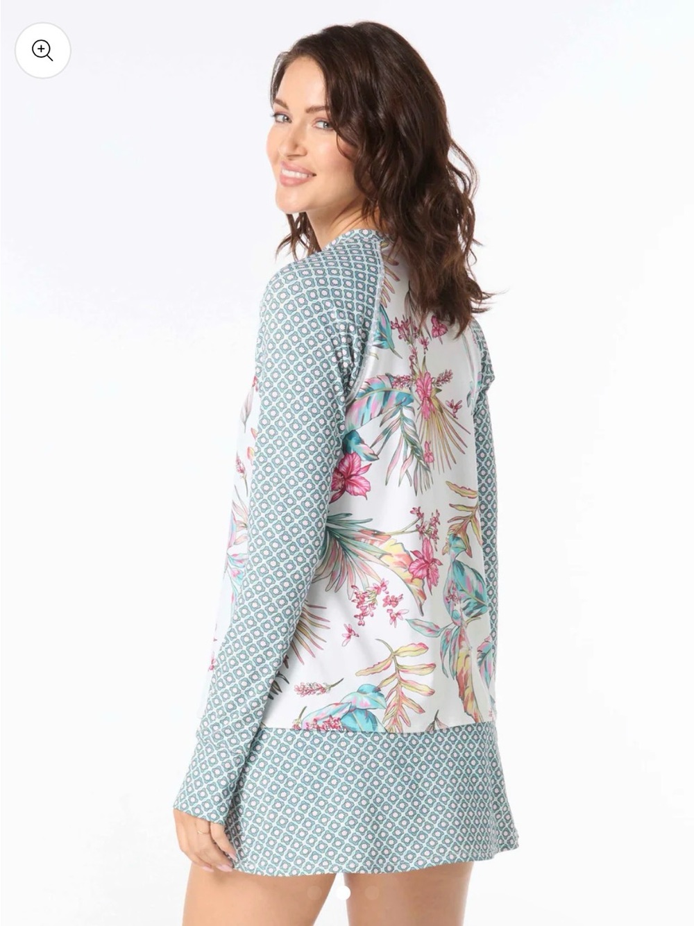 Beach House Mary Relaxed Fit Zip Front Rash Guard - Endless Summer XL - Picture 4 of 6